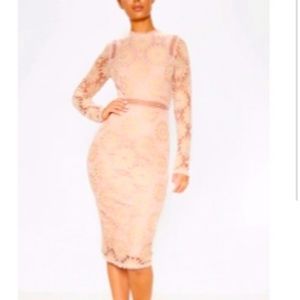 Dusty pink long sleeve bodycon dress